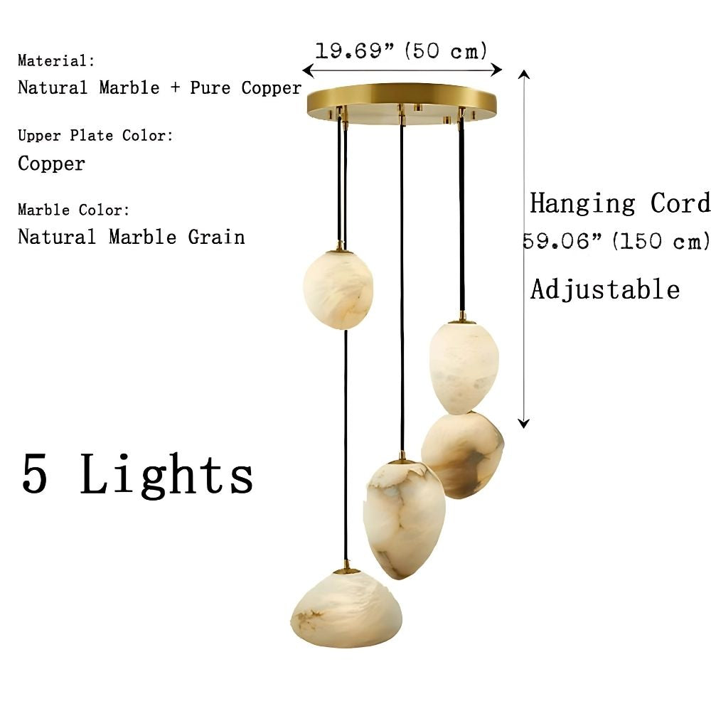 Sage Marble Chandelier  Seus Lighting