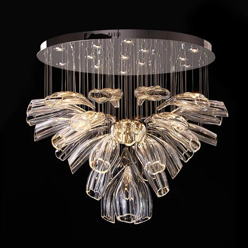 Sasha Modern Designer Crystal Flower Chandelier  Seus Lighting