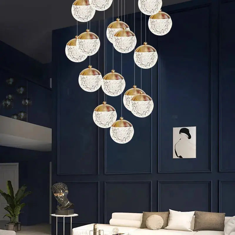 Gold/Silver Large Crystal Chandelier For Foyer  Seus Lighting