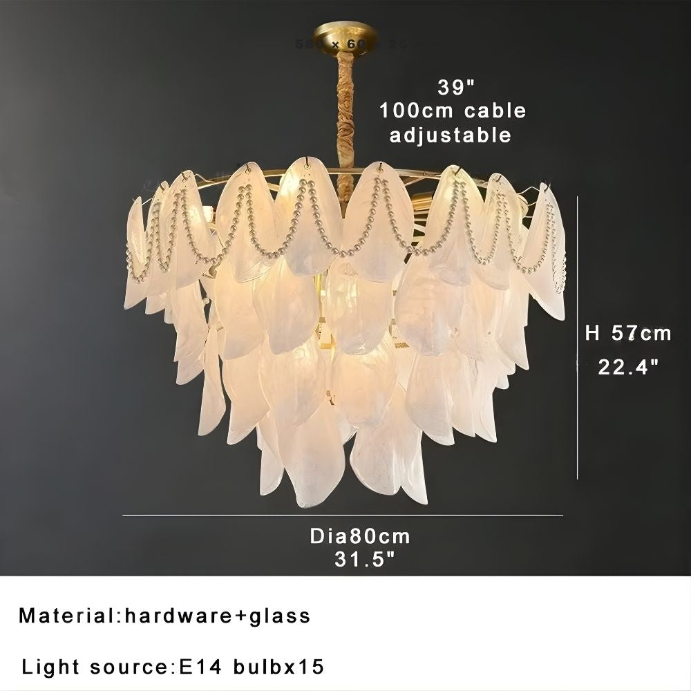 Sina 4 Tier Glass Pendant Chandelier  Seus Lighting