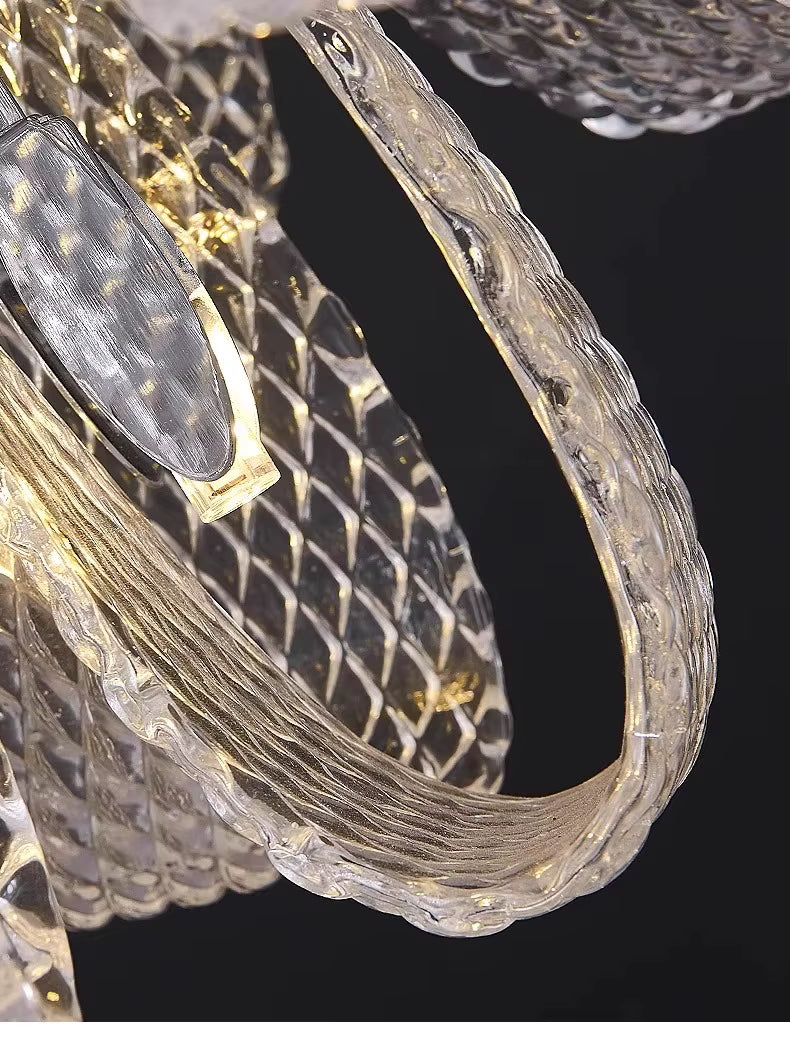 Teny Luxury Chrome and Glass Chandelier  Seus Lighting
