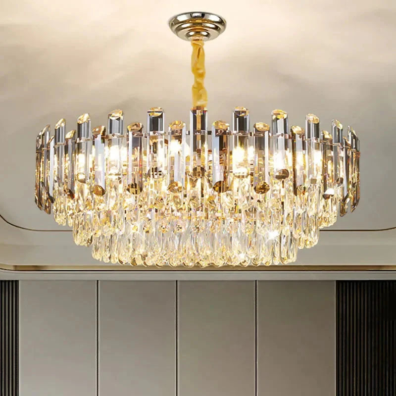 Tuna Luxury Modern Crystal Round Chandelier  Seus Lighting