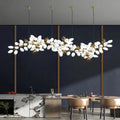 White and Gold Leaf Chandelier for Living Room  Seus Lighting