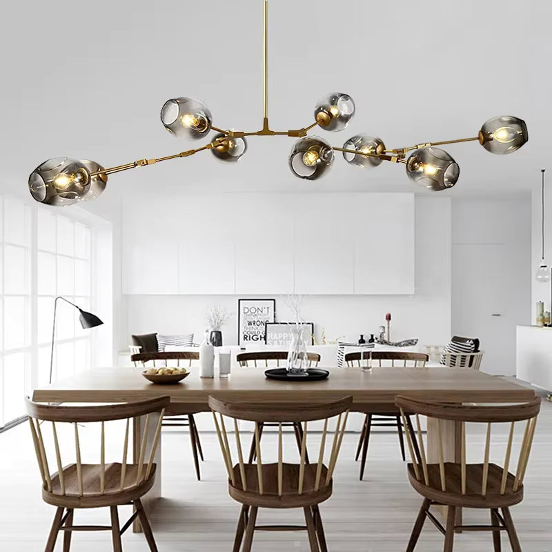 Zentra Black and Gold chandelier 6/7/8/9/10 Lights  Seus Lighting