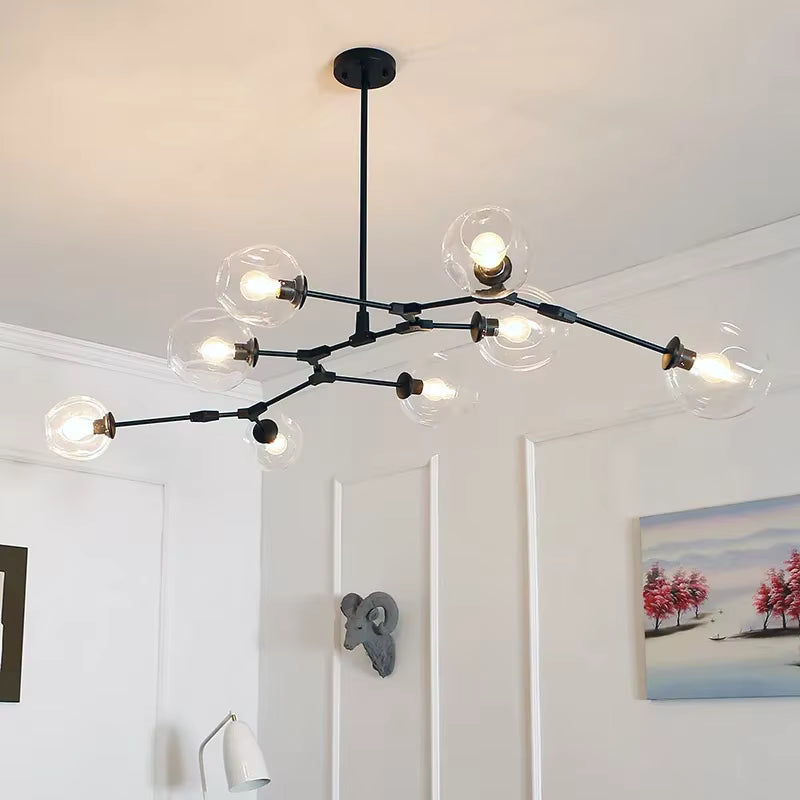 Zentra Black and Gold chandelier 6/7/8/9/10 Lights  Seus Lighting