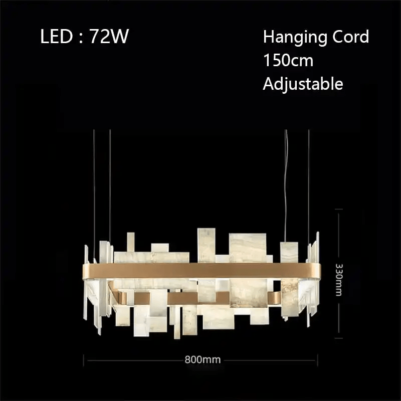 Alabaster Acropolis LED Square Chandelier - orvaliadecor