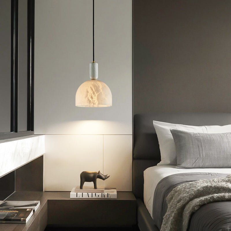 Alabaster Altus Hemisphere Pendant Light - orvaliadecor