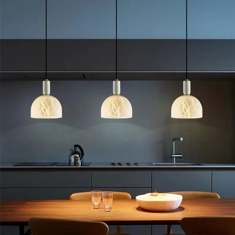 Alabaster Altus Hemisphere Pendant Light - orvaliadecor