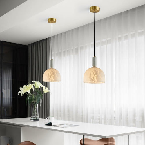 Alabaster Altus Hemisphere Pendant Light - orvaliadecor