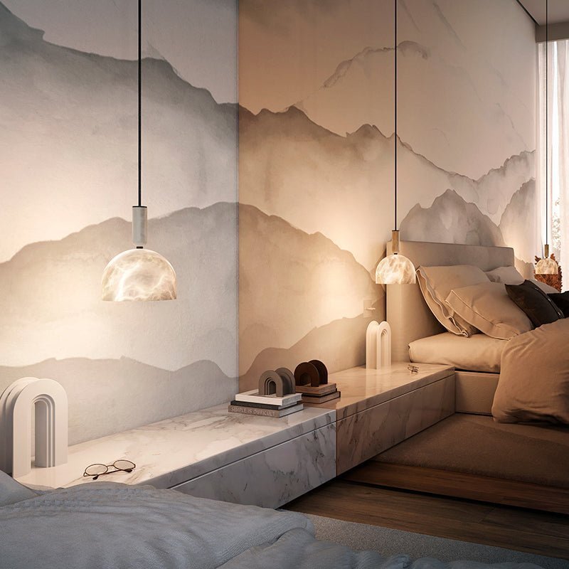 Alabaster Altus Hemisphere Pendant Light - orvaliadecor