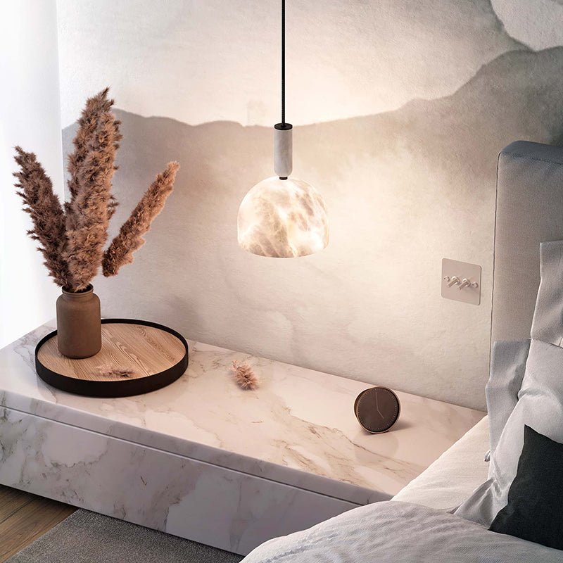 Alabaster Altus Hemisphere Pendant Light - orvaliadecor