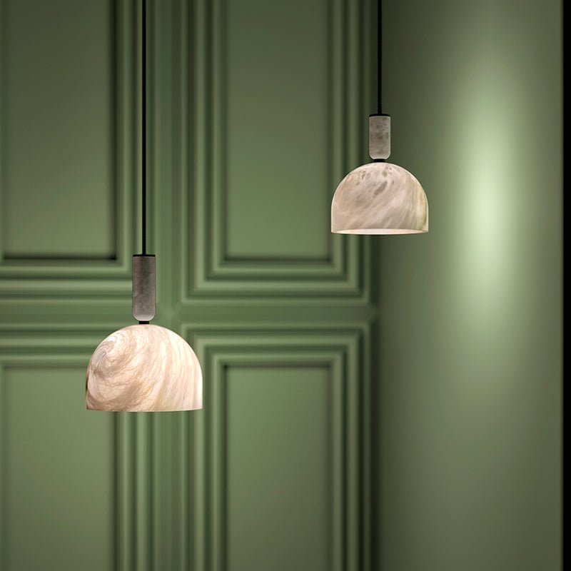 Alabaster Altus Hemisphere Pendant Light - orvaliadecor