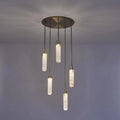 Alabaster Flint Additions Multi Light Pendant, Round Chandelier For staircase, Hallway - orvaliadecor