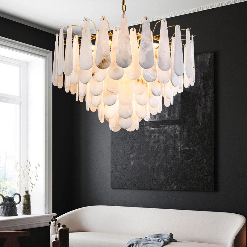Alabaster Foyer Art Chandelier - orvaliadecor