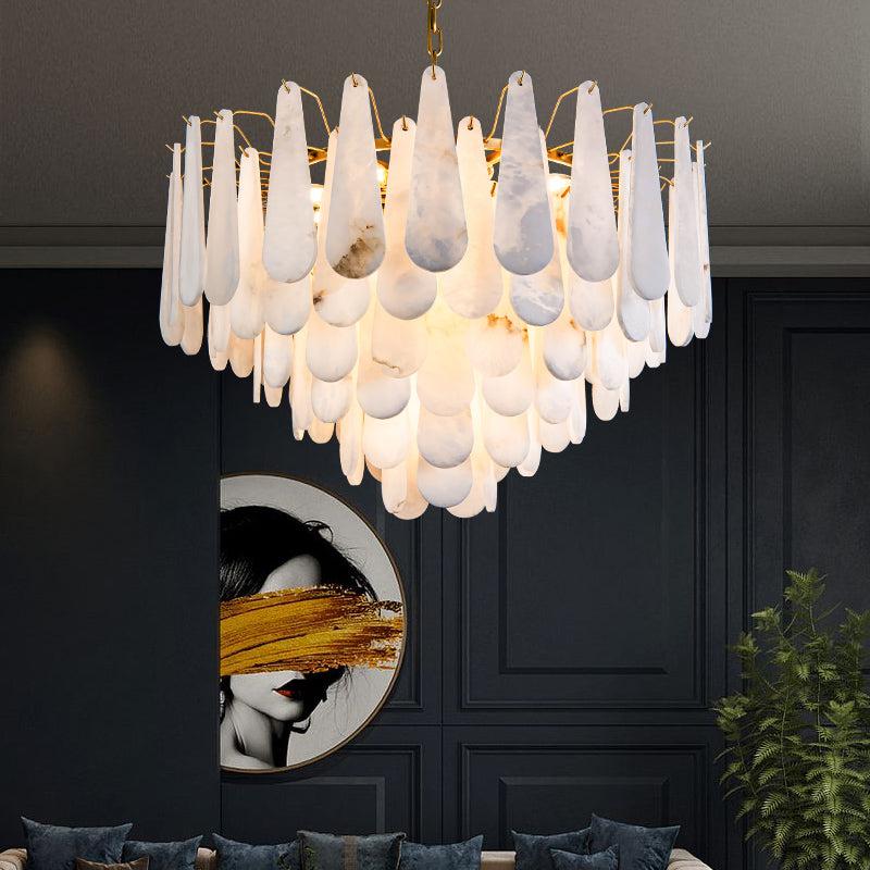 Alabaster Foyer Art Chandelier - orvaliadecor