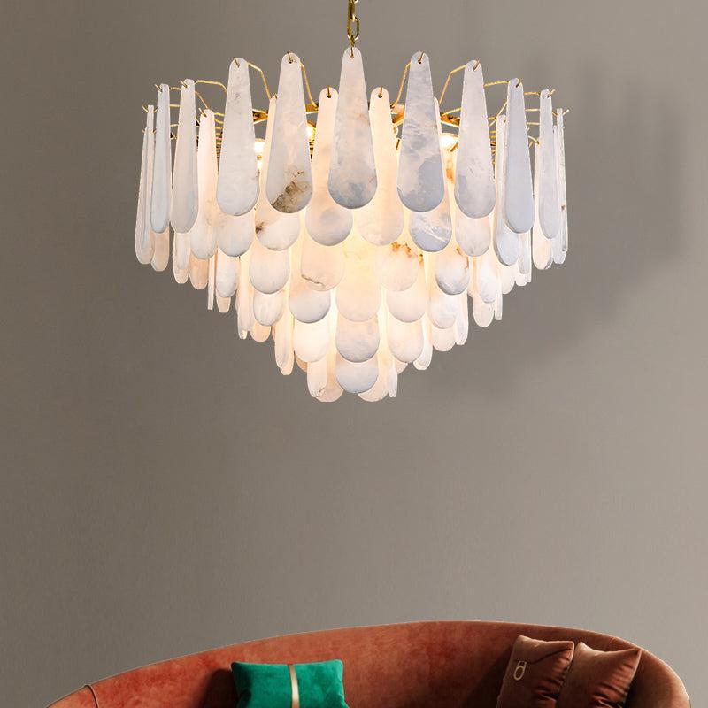 Alabaster Foyer Art Chandelier - orvaliadecor