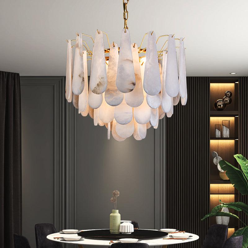 Alabaster Foyer Art Chandelier - orvaliadecor