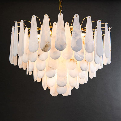 Alabaster Foyer Art Chandelier - orvaliadecor