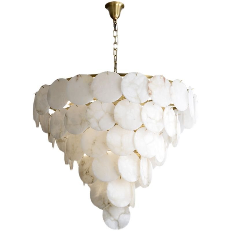 Alabaster Magnolia Multi-tiered Round Chandelier - orvaliadecor