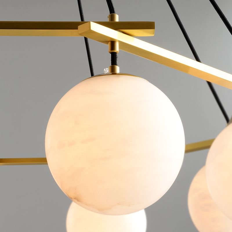 Alabaster Modern Structural Ball Chandelier - orvaliadecor