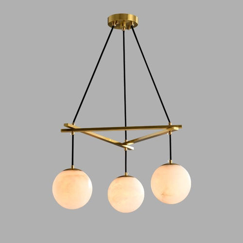 Alabaster Modern Structural Ball Chandelier - orvaliadecor