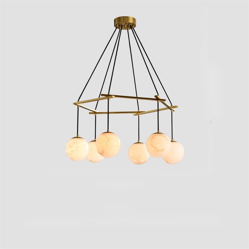 Alabaster Modern Structural Ball Chandelier - orvaliadecor