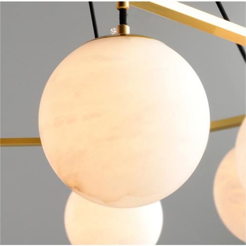 Alabaster Modern Structural Ball Chandelier - orvaliadecor