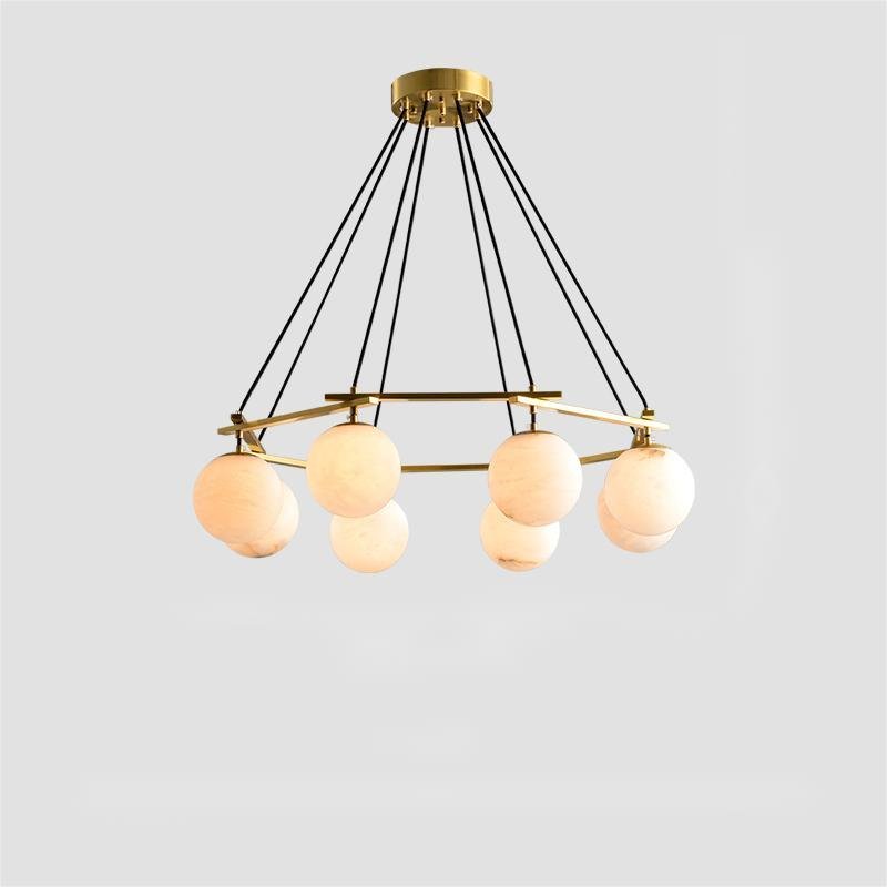 Alabaster Modern Structural Ball Chandelier - orvaliadecor