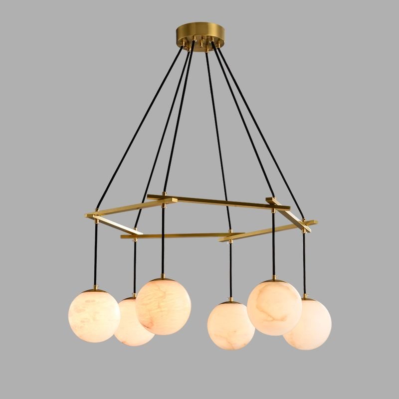 Alabaster Modern Structural Ball Chandelier - orvaliadecor