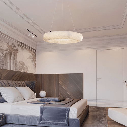 Alabaster Round Ring Living Room Chandelier - orvaliadecor