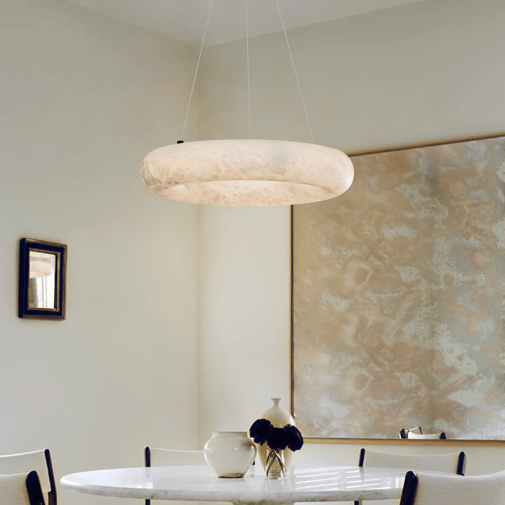 Alabaster Round Ring Living Room Chandelier - orvaliadecor