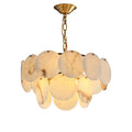 Alabaster Shell Brass Chandelier with 2/3/4/5/6 layer - orvaliadecor