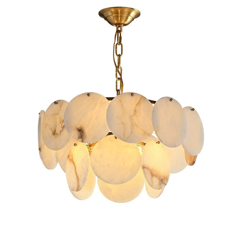 Alabaster Shell Brass Chandelier with 2/3/4/5/6 layer - orvaliadecor