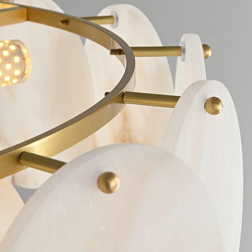 Alabaster Shell Brass Chandelier with 2/3/4/5/6 layer - orvaliadecor
