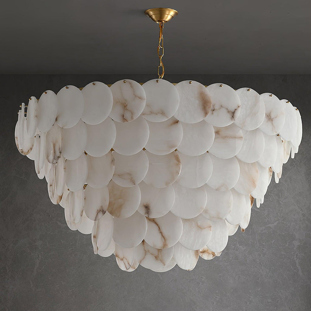 Alabaster Shell Brass Chandelier with 2/3/4/5/6 layer - orvaliadecor
