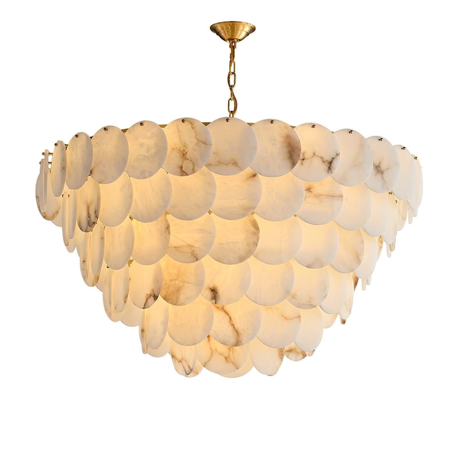 Alabaster Shell Brass Chandelier with 2/3/4/5/6 layer - orvaliadecor
