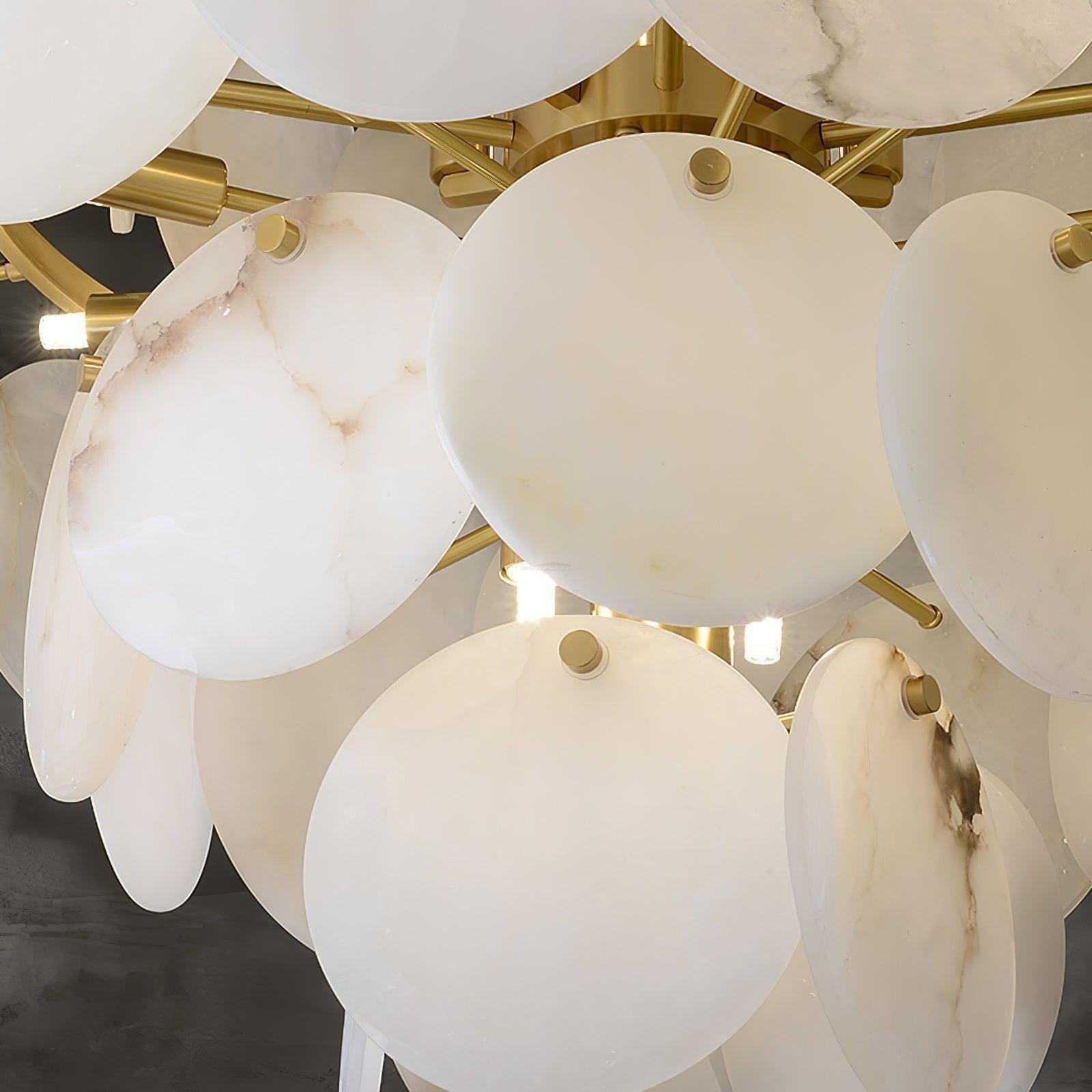 Alabaster Shell Brass Chandelier with 2/3/4/5/6 layer - orvaliadecor