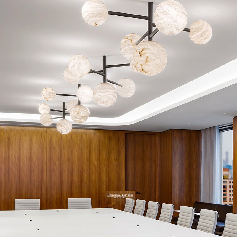 Alabaster Sphere Modern Artistic Chandelier Light - orvaliadecor