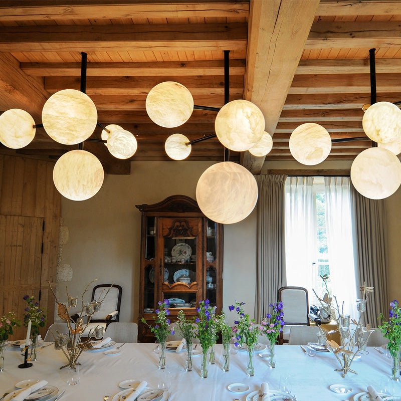 Alabaster Sphere Modern Artistic Chandelier Light - orvaliadecor