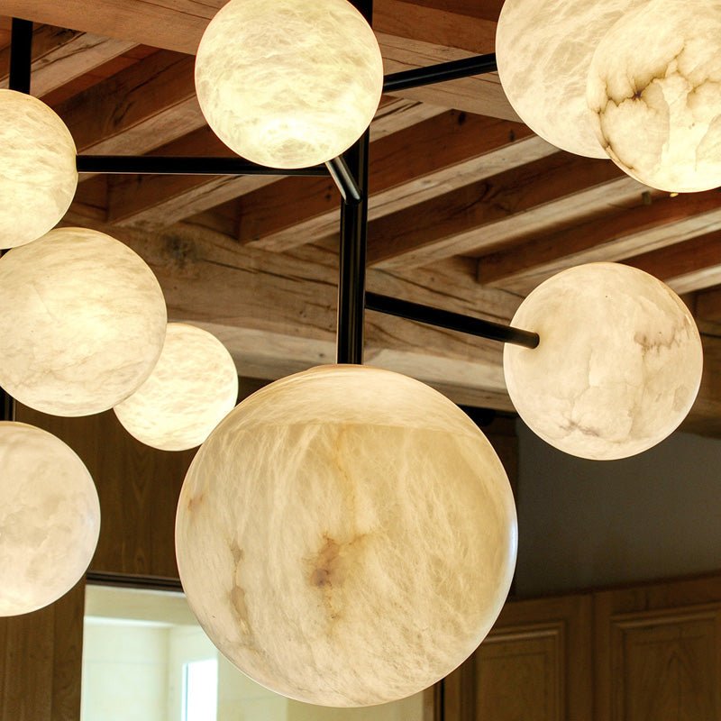 Alabaster Sphere Modern Artistic Chandelier Light - orvaliadecor