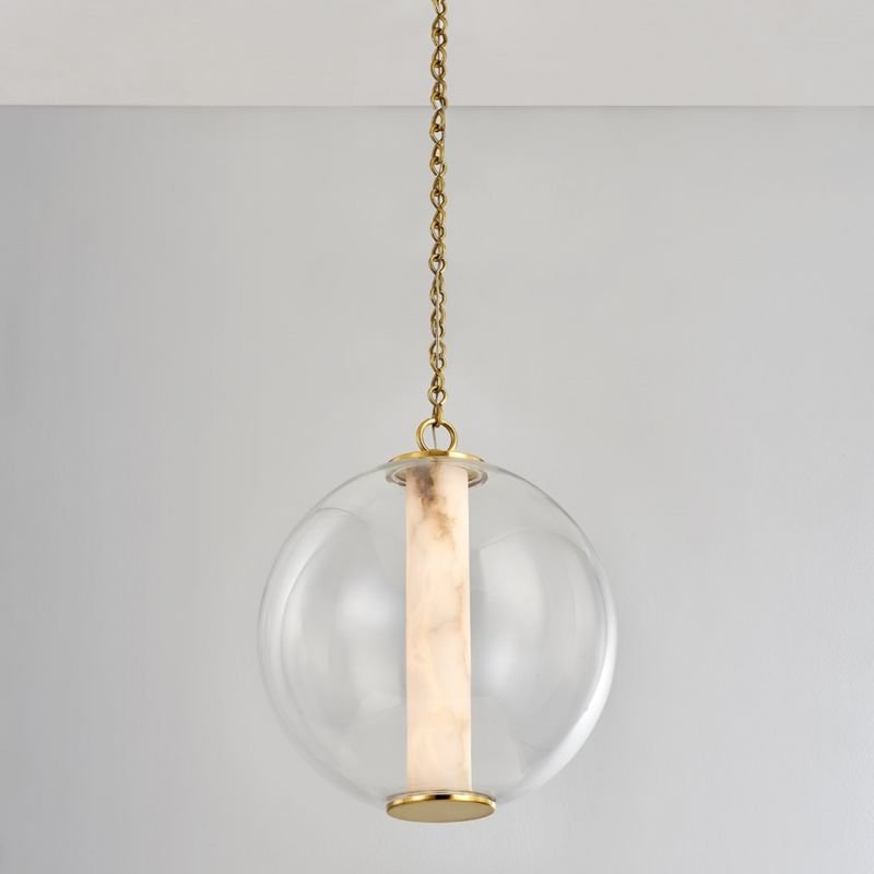 Alabaster Tube Glass Globe Pendant - orvaliadecor