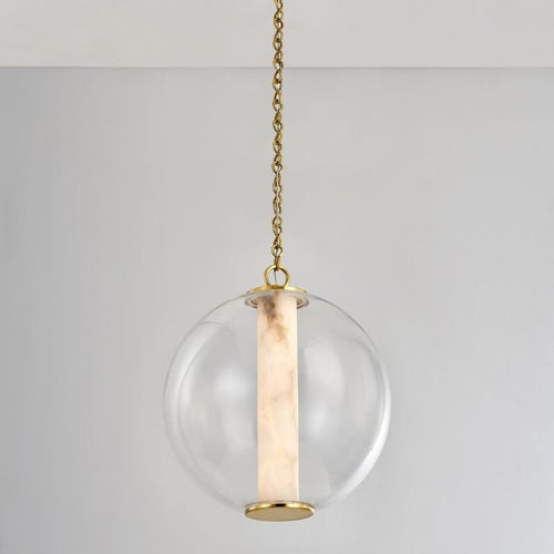 Alabaster Tube Glass Globe Pendant - orvaliadecor