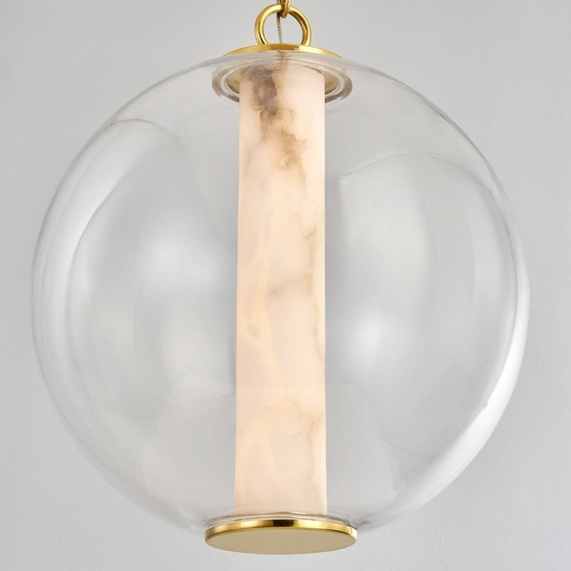 Alabaster Tube Glass Globe Pendant - orvaliadecor
