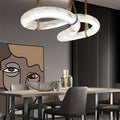 Alabaster Unique Curved Contemporary Nordic Alabaster Chandelier - orvaliadecor