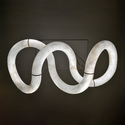Alabaster Unique Curved Ethereal Alabaster Chandelier - orvaliadecor