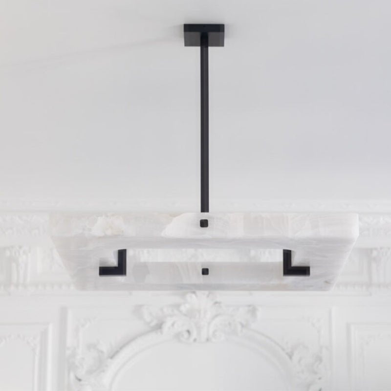 Amelia Square Alabaster Living Room Chandelier - orvaliadecor