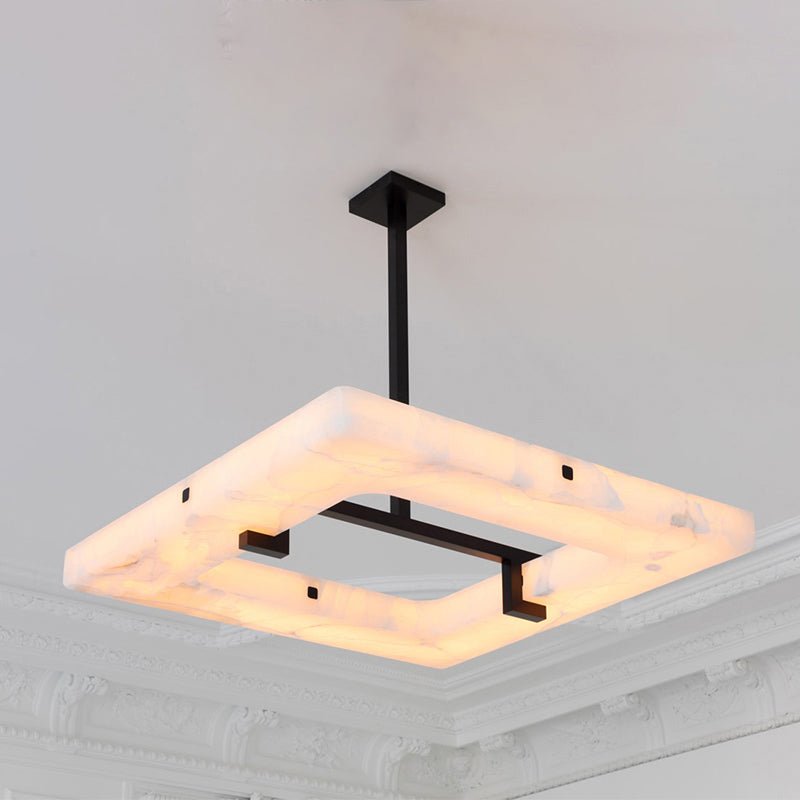 Amelia Square Alabaster Living Room Chandelier - orvaliadecor