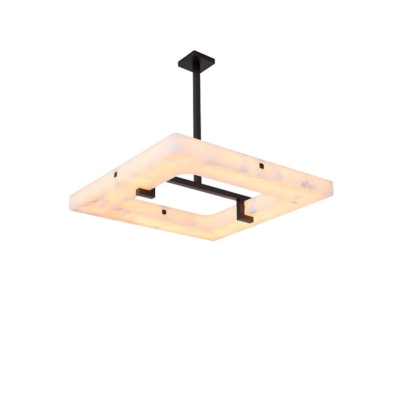 Amelia Square Alabaster Living Room Chandelier - orvaliadecor
