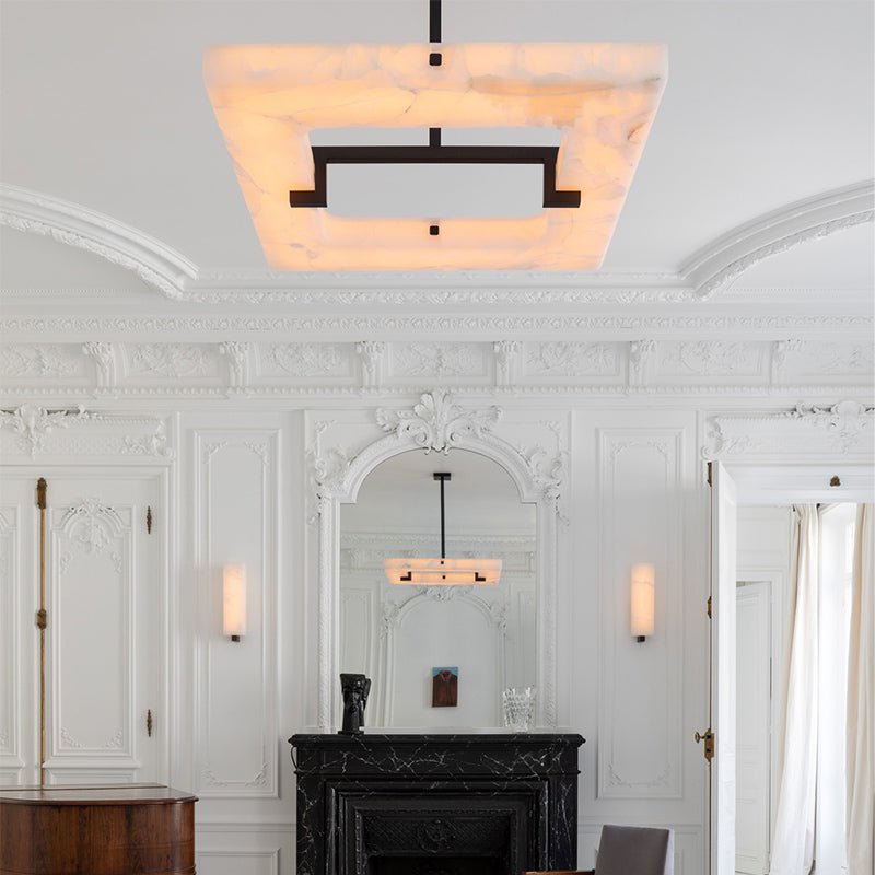 Amelia Square Alabaster Living Room Chandelier - orvaliadecor