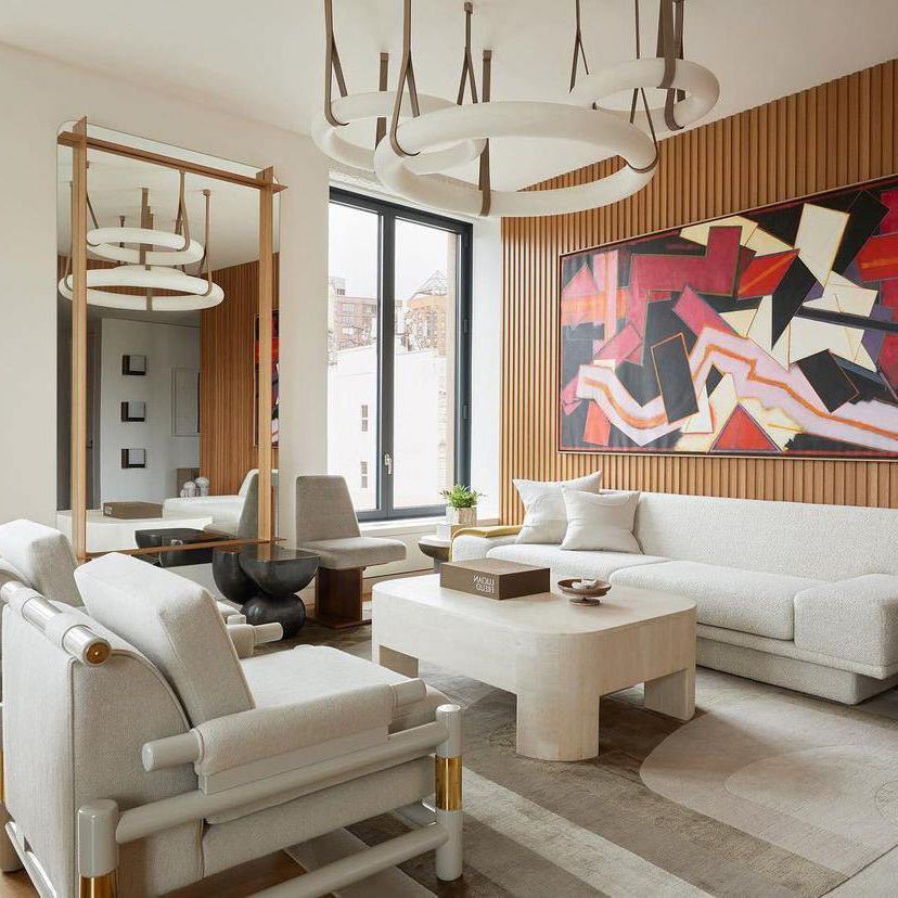Annie Alabaster Pendant, Modern Chandelier with Leather Hook - orvaliadecor